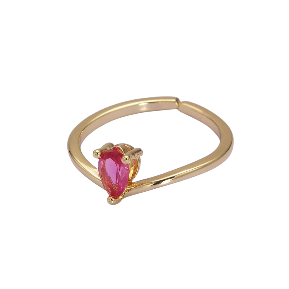 Dainy Pink Tear Drop Ring