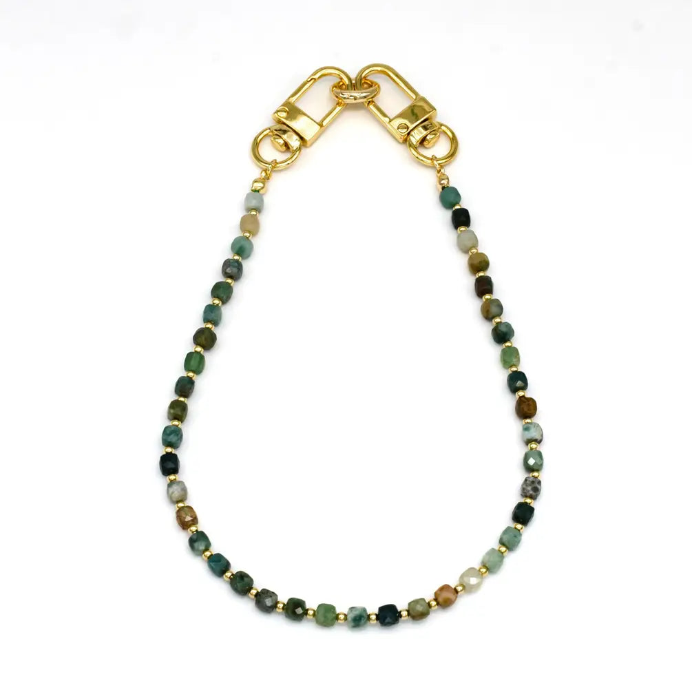 Green Beaded Stone Purse Chain/Phone Strap PH-SJ0053