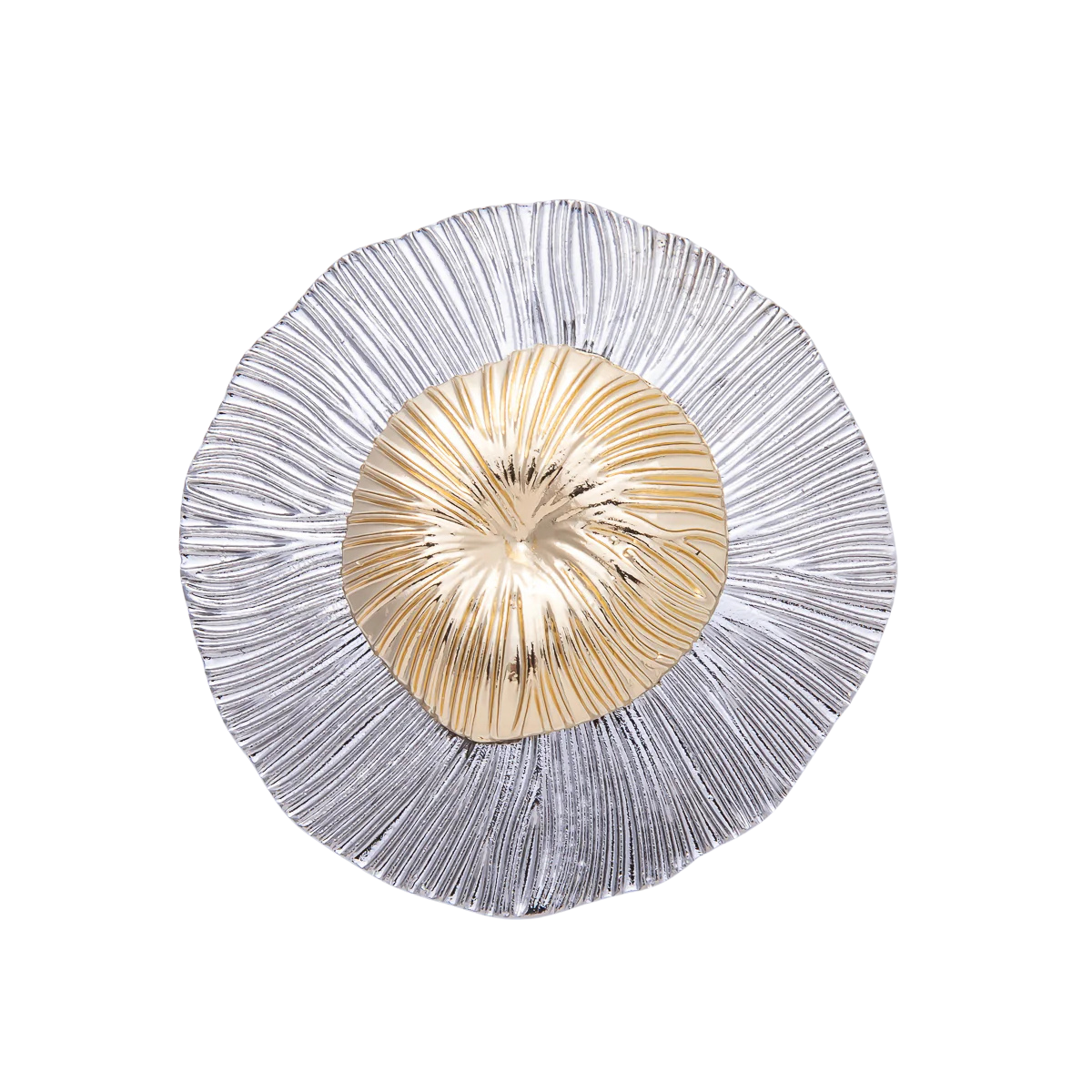 Mixed Metal Textured Daisy Brooch Pin BH-21BH024