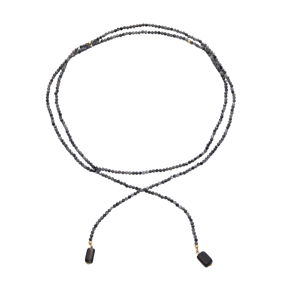 Black Agate Rondelle Bead Necklace NC-21WA1229