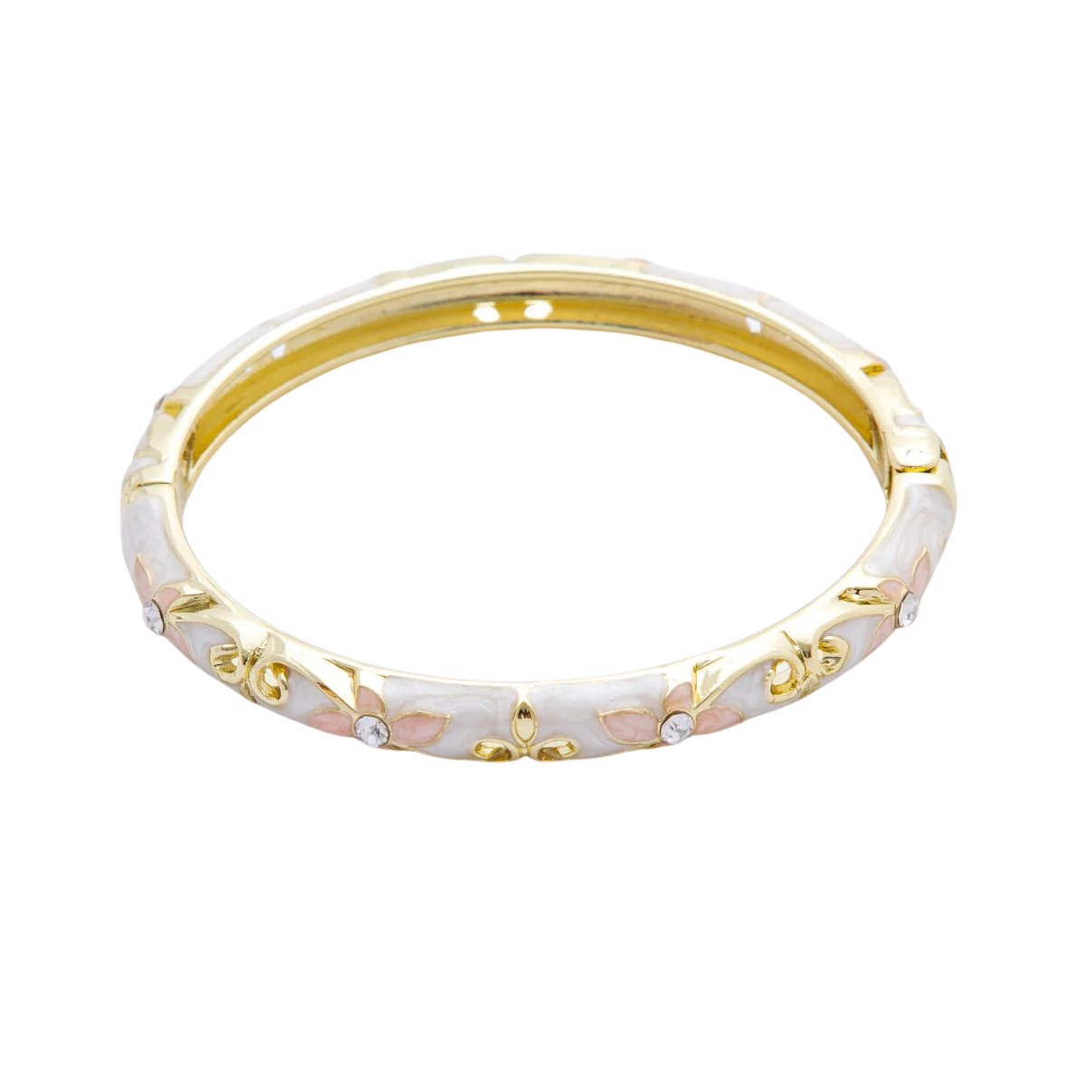 Dainty Floral Enamel Cz Bracelet