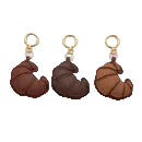 Croissant Light Brown Leather Bag Charm / Keychain Accessory ✦ BC-21WB098