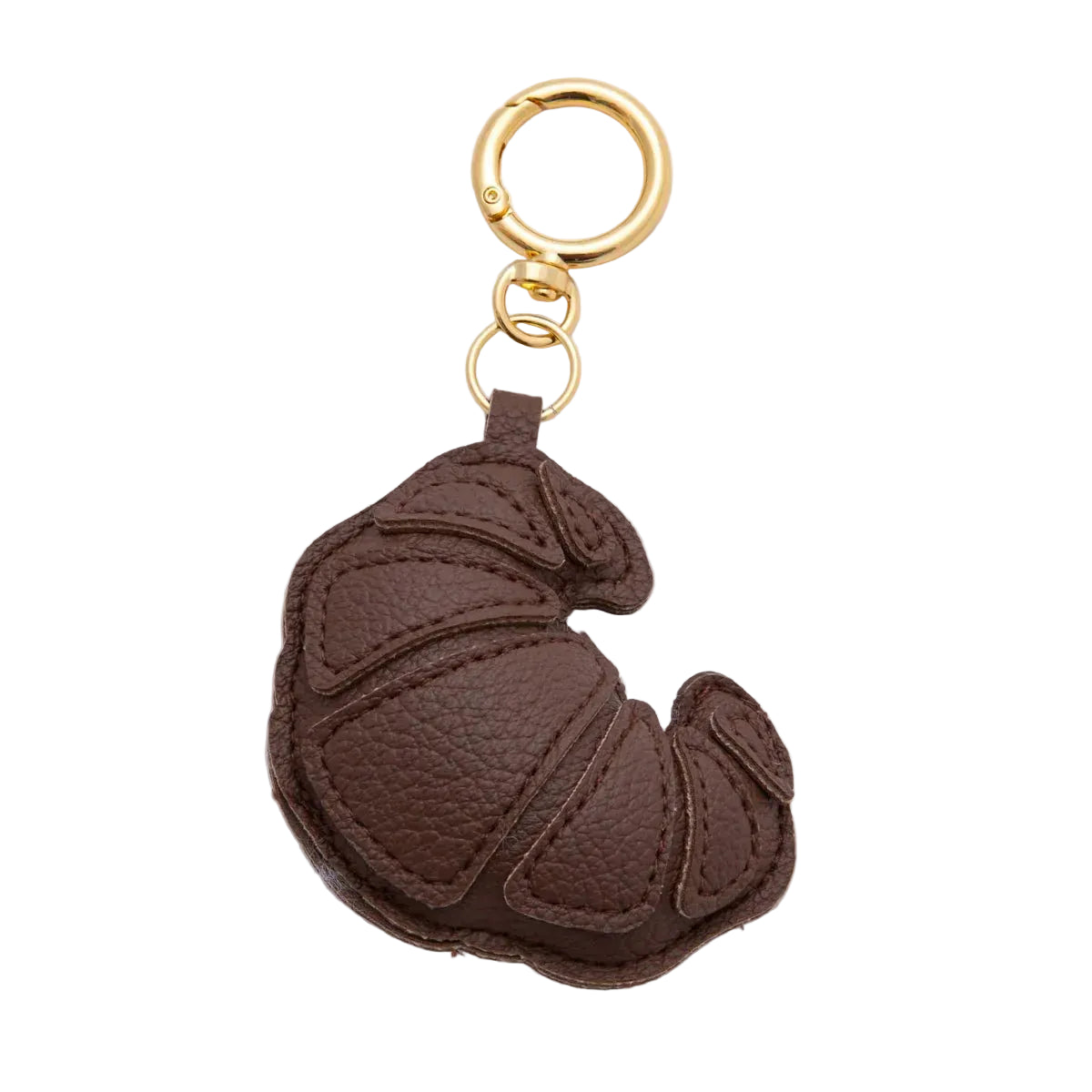 Croissant Light Brown Leather Bag Charm / Keychain Accessory ✦ BC-21WB098