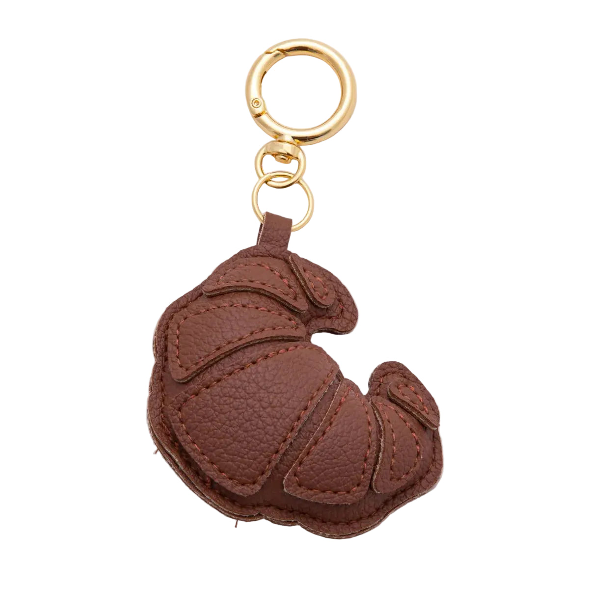 Croissant Light Brown Leather Bag Charm / Keychain Accessory ✦ BC-21WB098