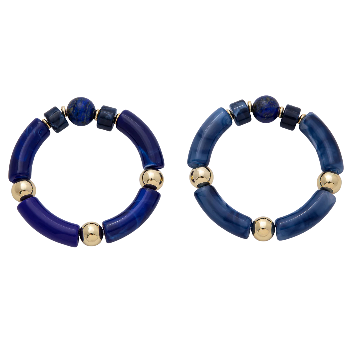 Chunky Blue Chic Stretch Gemstone Bracelet BA-21WA3969 BA-21WA3970