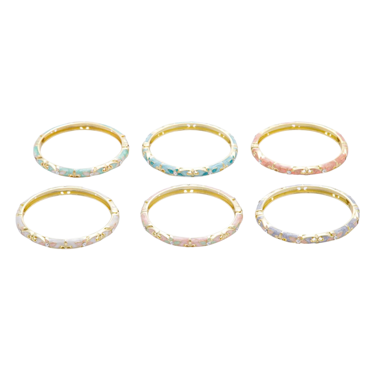 Dainty Floral Enamel Cz Bracelet