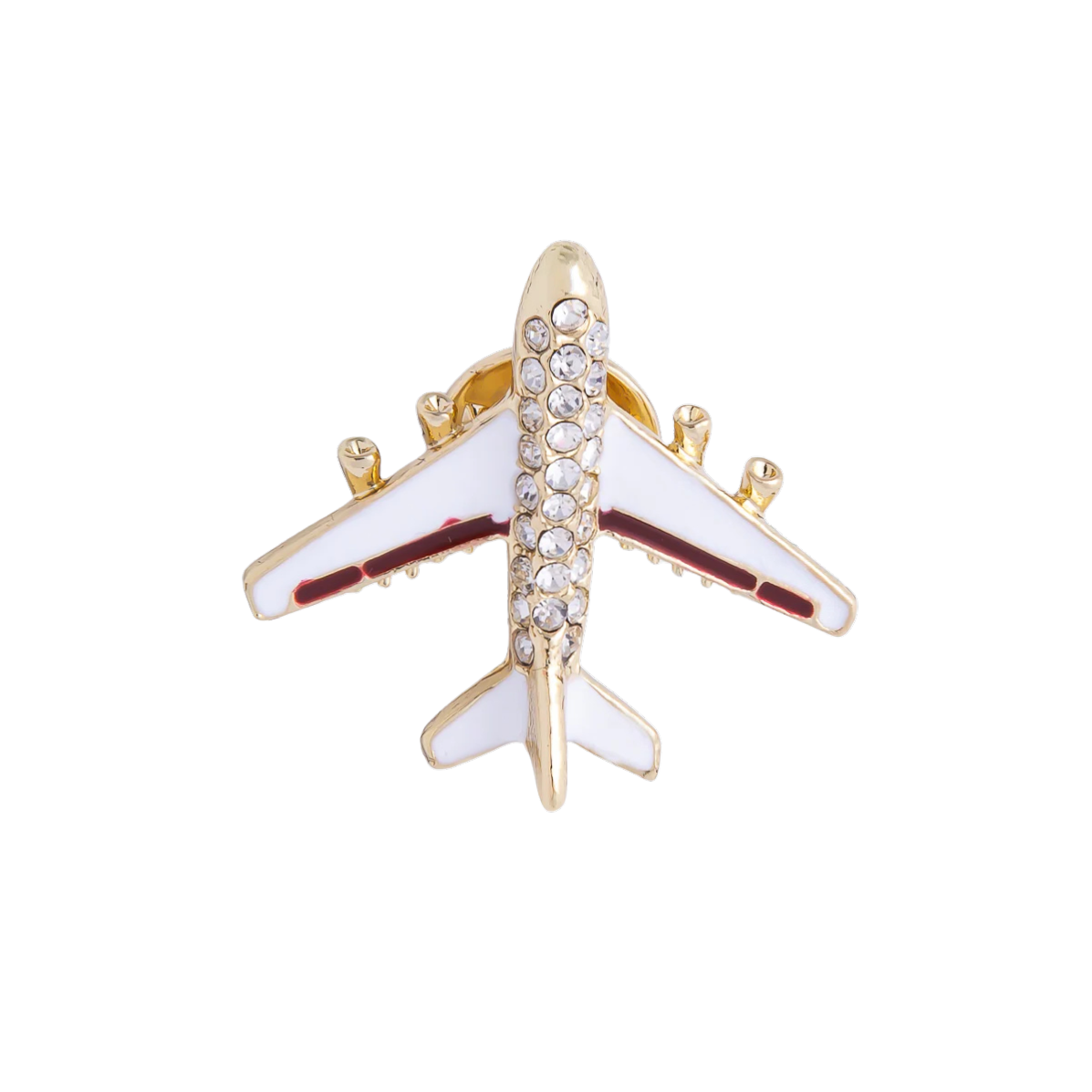 Plane Travel Diamond Crystal Enamel Brooch Pin BH-21BH051