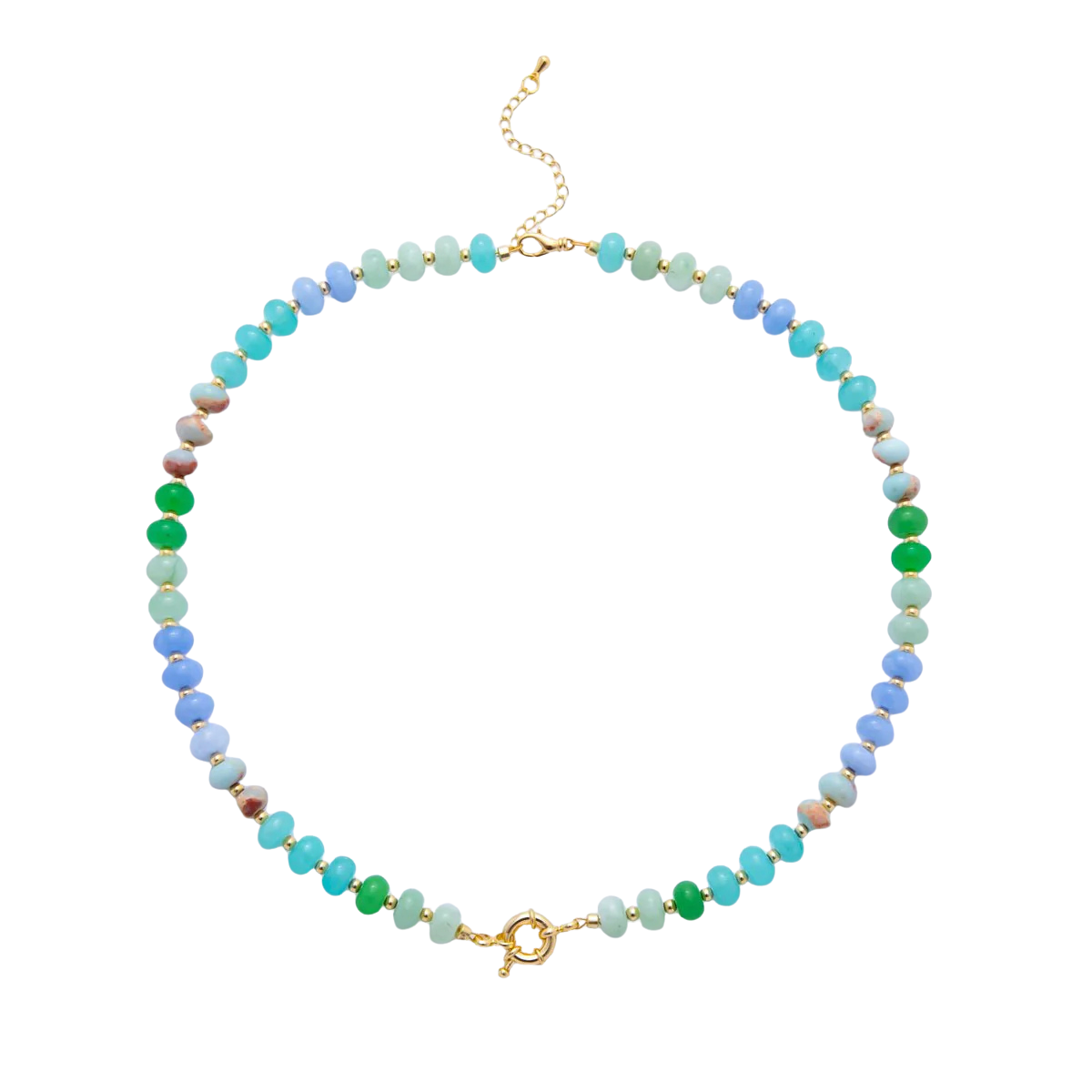Colorful Candy Gemstone Beaded Chain Necklace NC-21WA3318 -NC-21WA3332