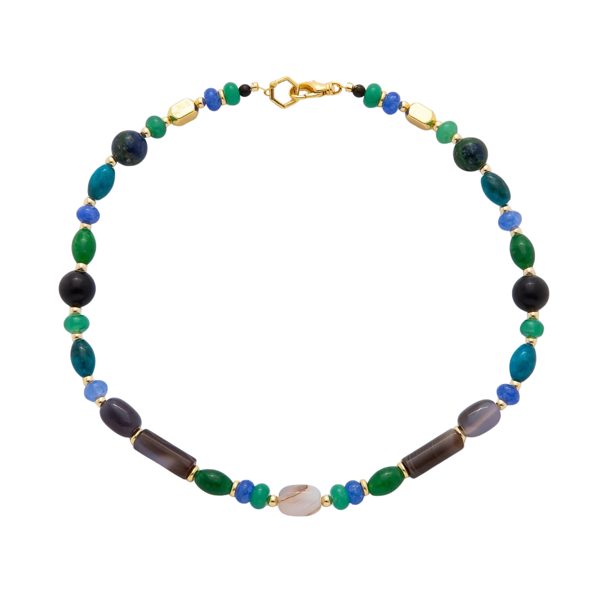 Multicolor Dyed Agate Gemstone 19 Inch Beaded Necklace NC-21WA3382