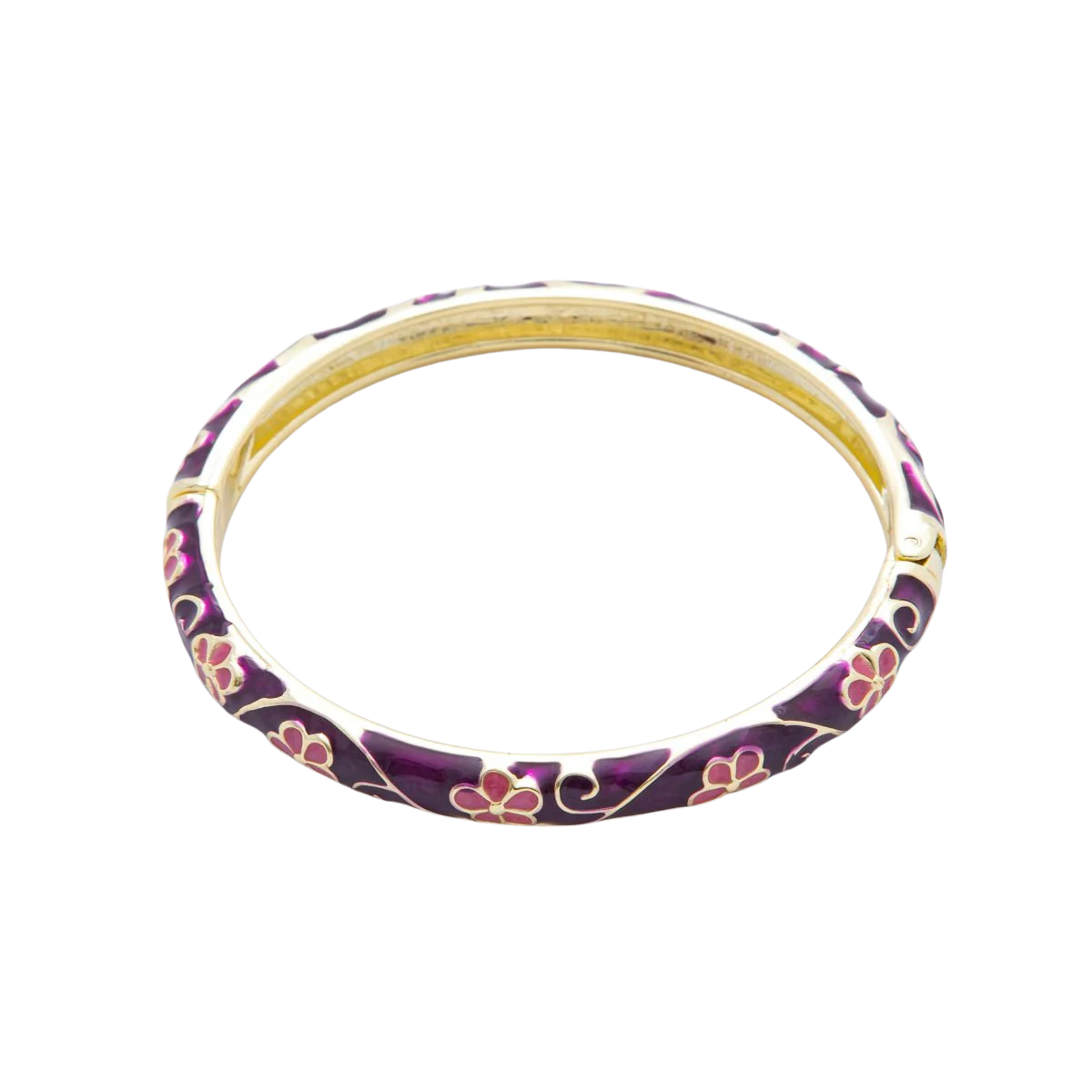 Floral Artisan Enamel Bangle Bracelet