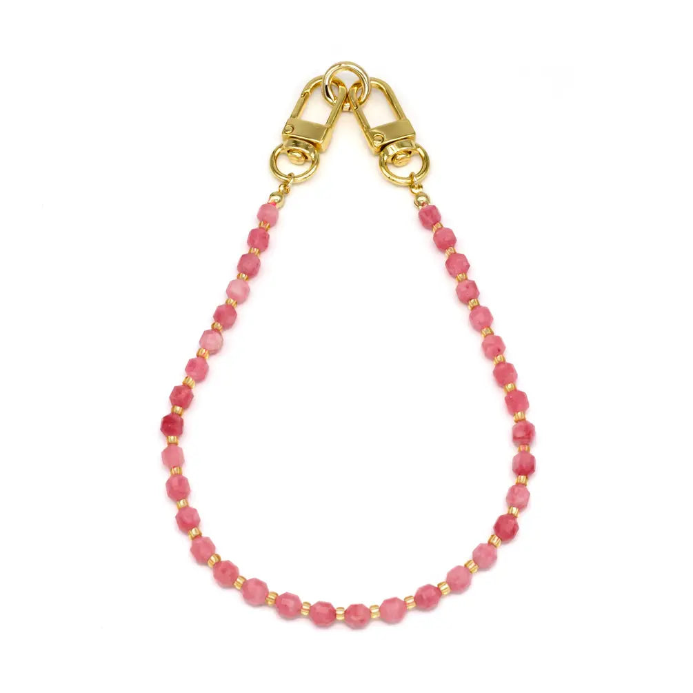 Strawberry Pink Quartz Purse Chain / Phone Strap PH-SJ0024