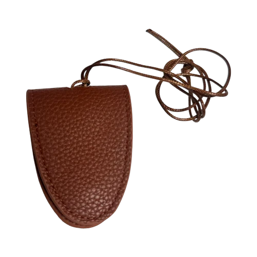 BROWN TEXTURED GLASSES LEATHER PU NECKLACE CARRIER AC-0006