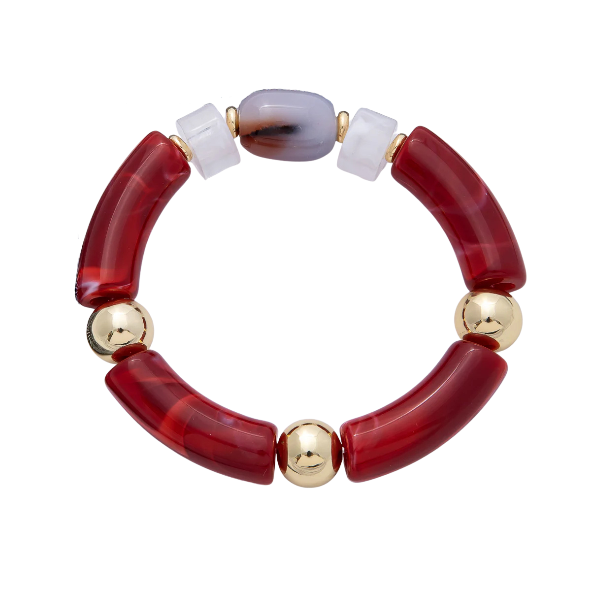 Chunky Red Chic Stretch Gemstone Bracelets BA-21WA3971