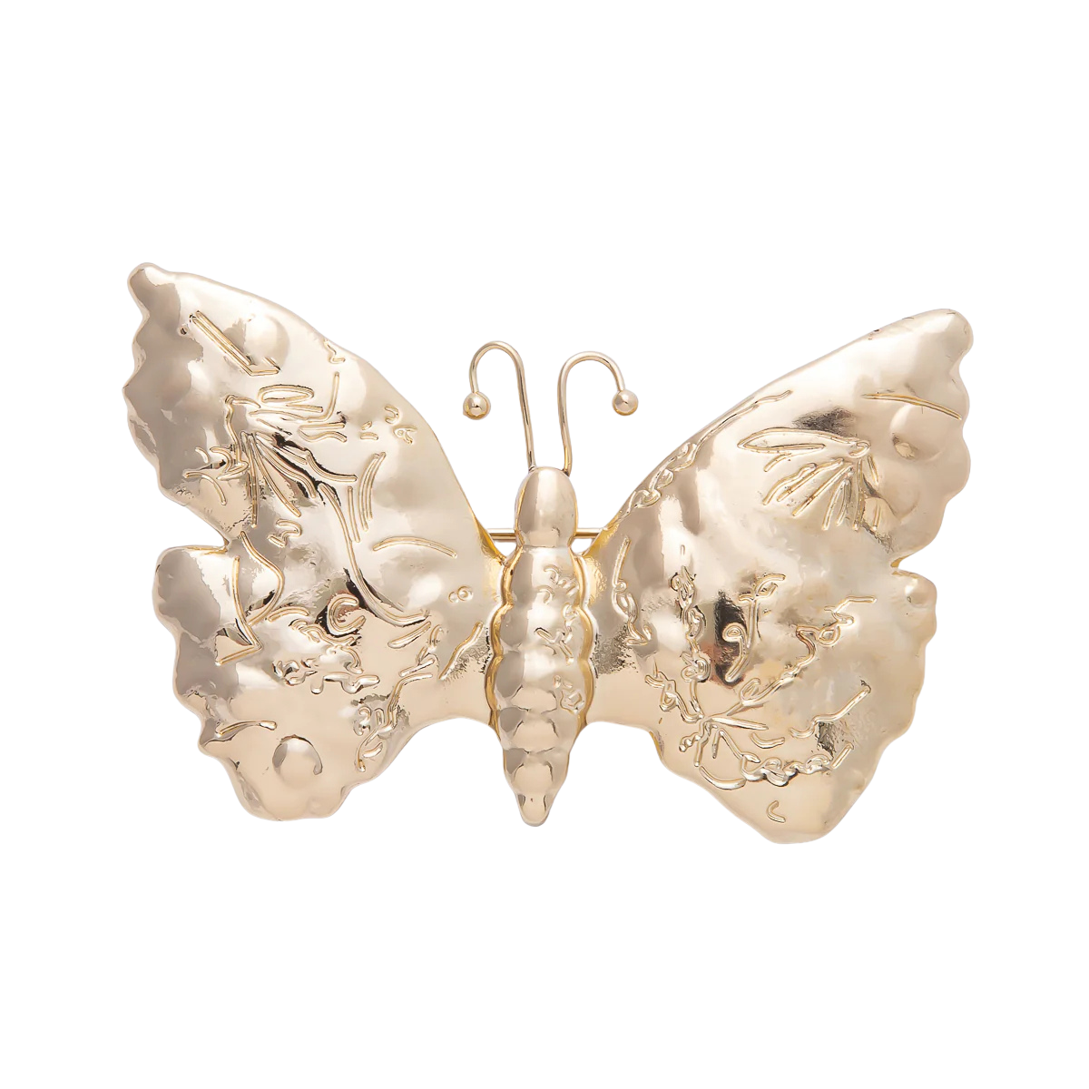 Gold Engraved Butterfly Pin Brooch BH-21BH039