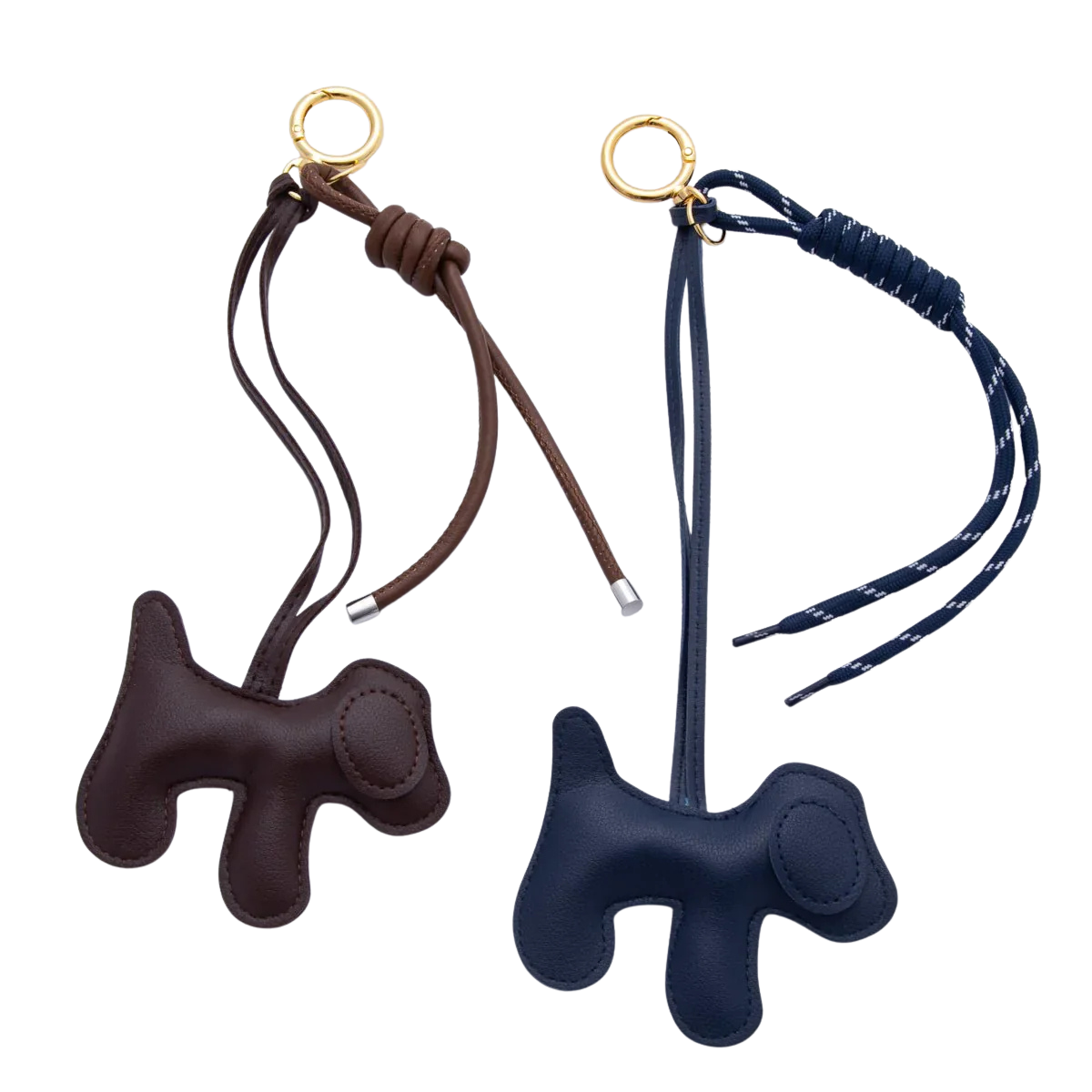 Blue, Brown Pet Dog Cord Knot Leather Bag Charm Keychain BC-21WB076 BC-21WB077