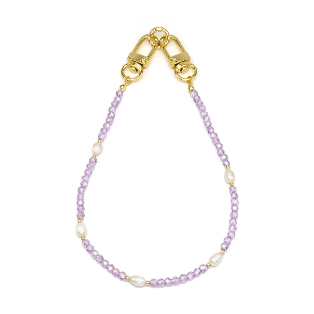 Clear Lavender Purple Purse Chain / Phone Strap PH-SJ0007