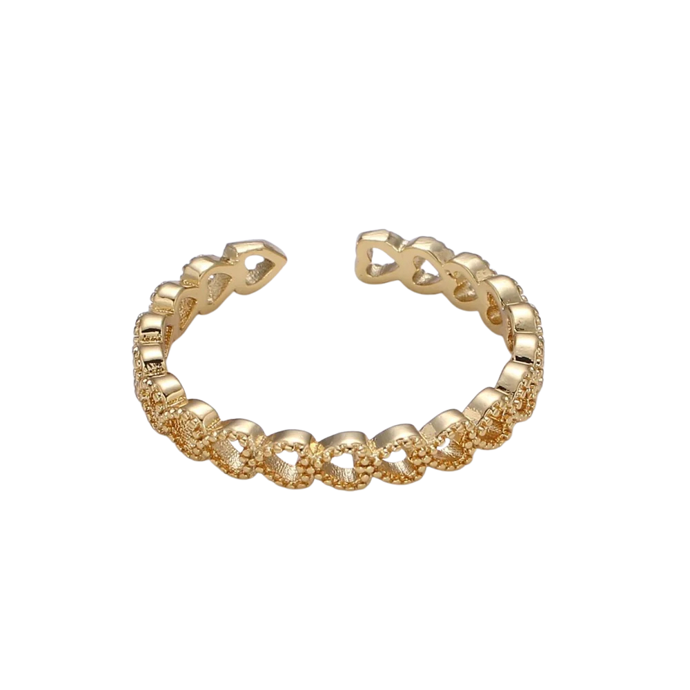 Dainty Stacked Heart Ring Adj