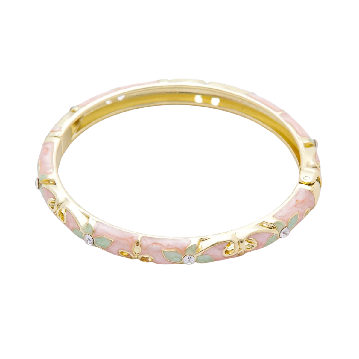 Dainty Floral Enamel Cz Bracelet