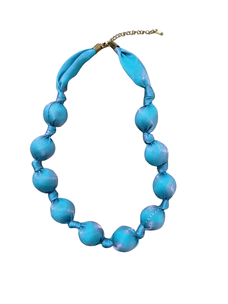 Sheer Blue Cotton Bead Necklace NC-2104