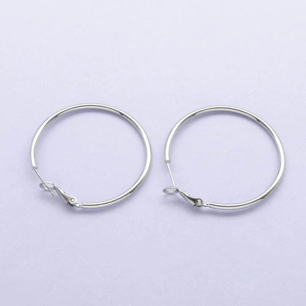 Silver Minimalist Hinge Lock Hoop 50mm EA-21Q015