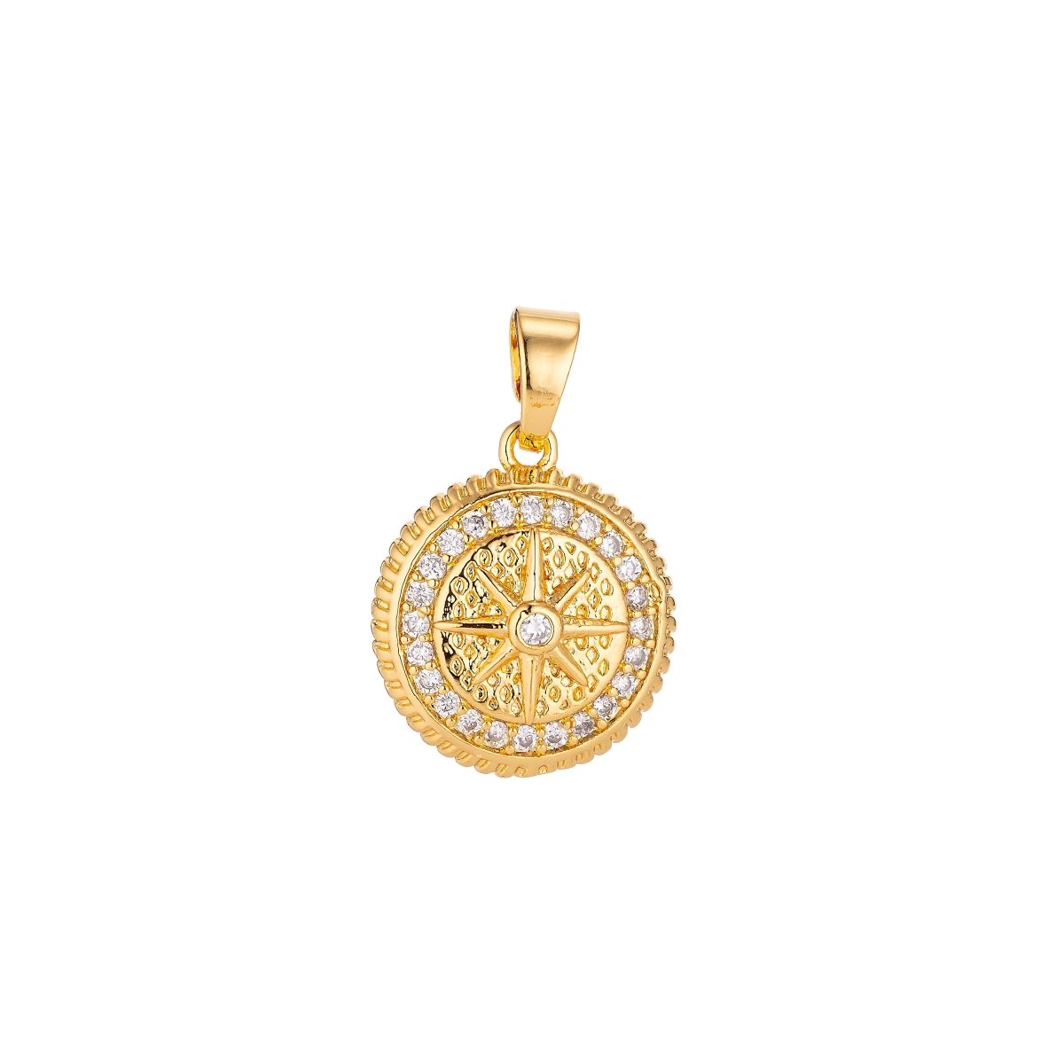 Classic Gold Diamond CZ Chic Compass Necklace