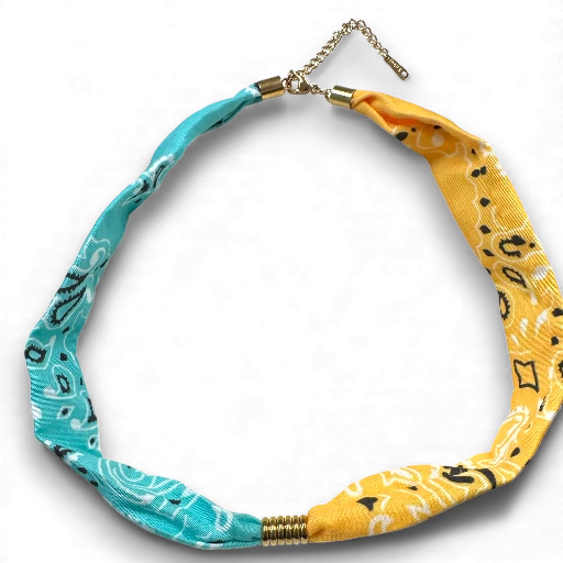 Colorful Smooth Faux Silk Scarf necklace with extender
