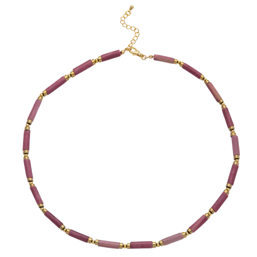 Natural Gemstone Tube Choker Necklace NC-21WA3930 to NC-21WA3938