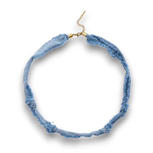 Light Blue Denim Knot Handmade Scarf