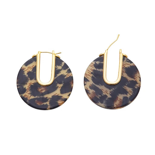 Colorful Gold Hoop Resin Earring EA-21AJ153 - EA-21AJ156