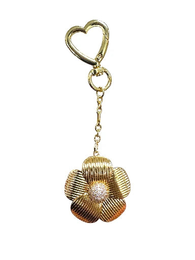 Micro Paved CZ Ribbed Flower Key chain BC-SJ0001