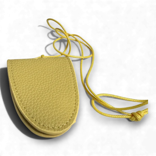 BUTTER YELLOW GLASSES LEATHER PU NECKLACE CARRIER AC-0015