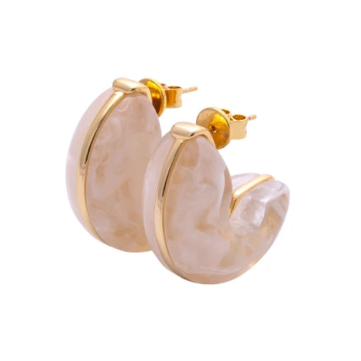 Colorful chubby C-Shaped Hoop Earrings EA-21EA00154 - EA-21EA00159