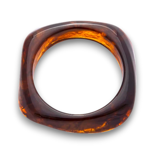 Brown Resin Minimalist Square Bangle BA-21WA1122