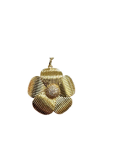 Micro Paved CZ Ribbed Flower Key chain BC-SJ0001