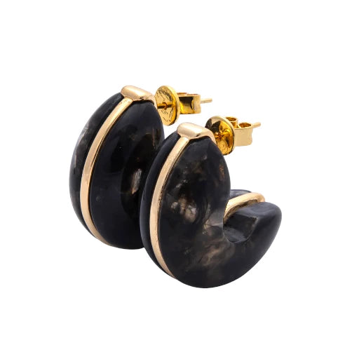Colorful chubby C-Shaped Hoop Earrings EA-21EA00154 - EA-21EA00159