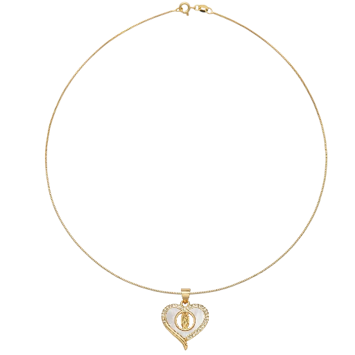 Minimalist Box Chain necklace w/virgin Mary heart pendant NC-SJ2159