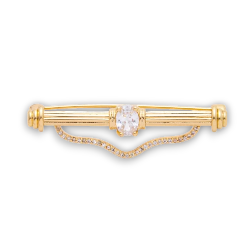 Clear Single CZ Brooch pin Charm