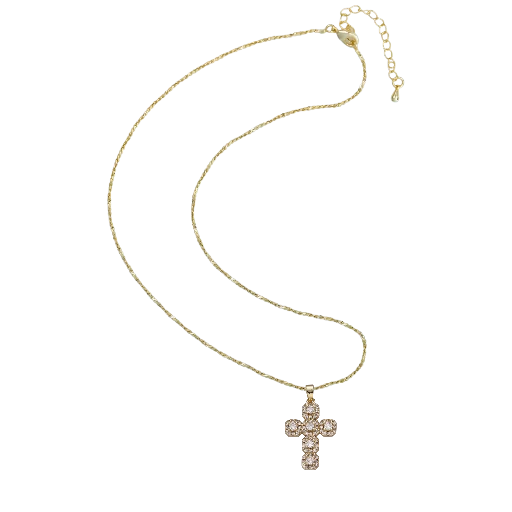 S-Link Chain Necklace with Chunky CZ cross NC-SJ2191