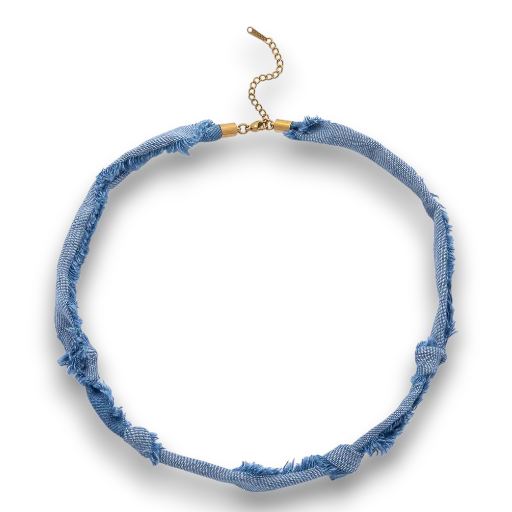 Blue Denim Knot Handmade Scarf