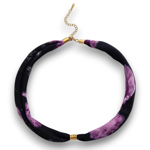 Smooth Faux Silk Scarf necklace with extender