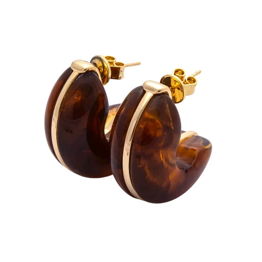 Colorful chubby C-Shaped Hoop Earrings EA-21EA00154 - EA-21EA00159