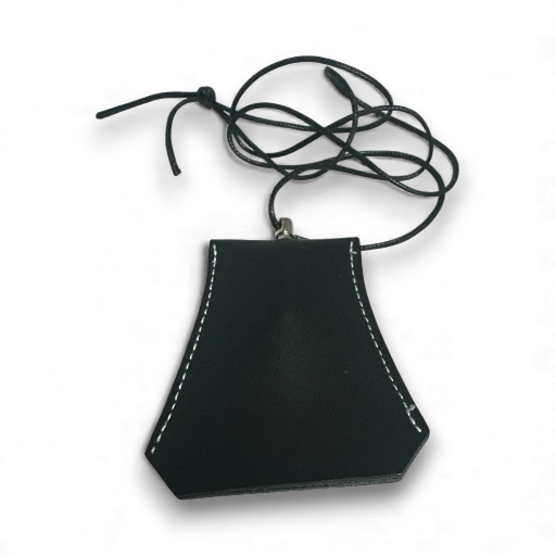 BLACK BELL KEY CHAIN LEATHER PU NECKLACE CARRIER AC-0021