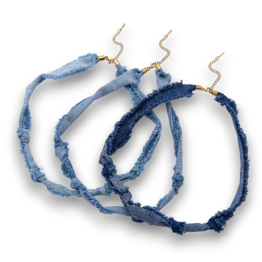 Light Blue Denim Knot Handmade Scarf