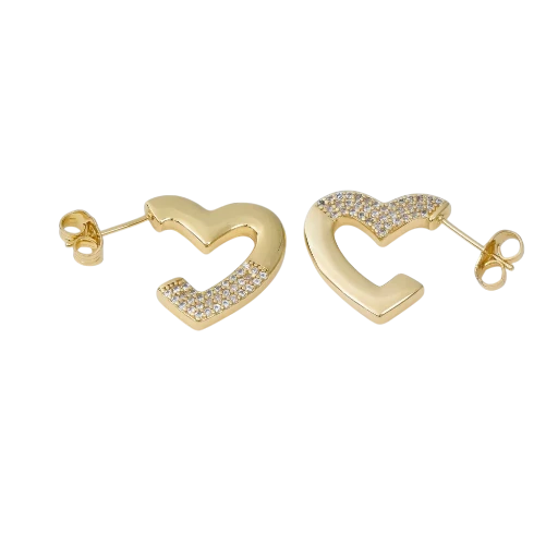 Micro Paved CZ Incomplete Drop Stud Earrings EA-21AJ049