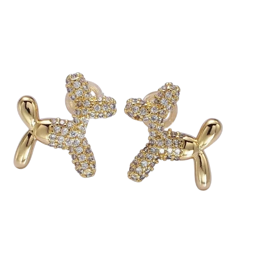 Balloon Bubble Animal Micro Paved CZ Stud Earrings EA-21AB560
