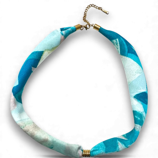 Colorful Smooth Faux Silk Scarf necklace with extender