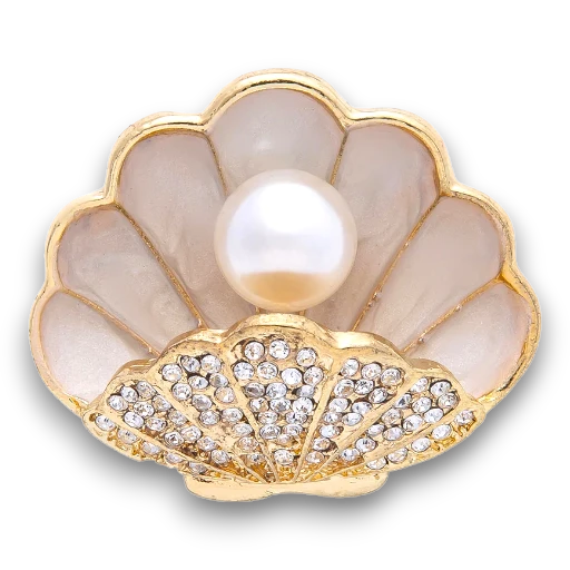 Mermaid Pearl of the Sea Statement Shell Brooch Pin