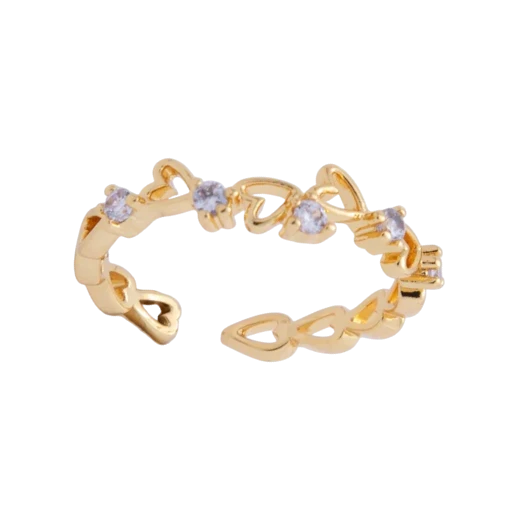 Clear CZ Open Heart Thin Ring RI-21OA1784