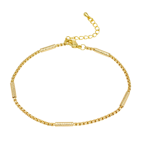 Statement Gold Box Chain Anklet AN-SJ0099