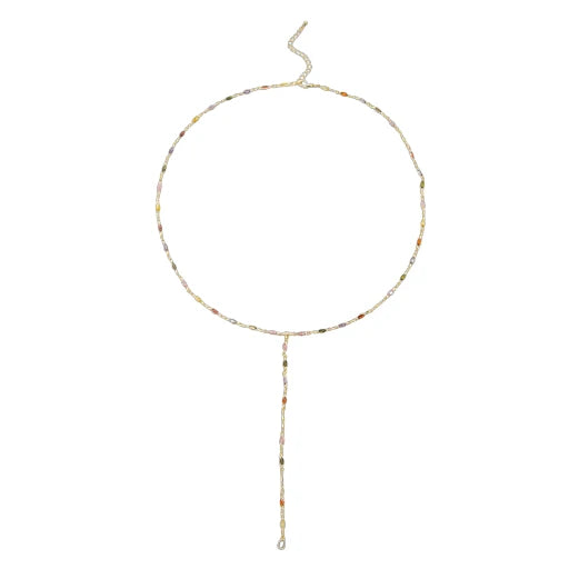 Marquise CZ Chain Lariat Necklace NC-21WA3794